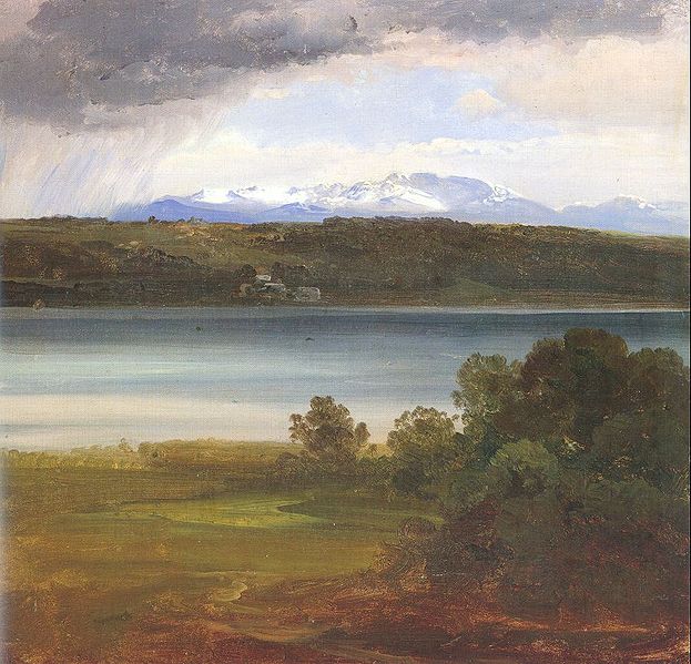 View across Lake Starnberg to the Benedikte